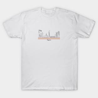 Doha Skyline - in one line - Qatar 2022 - España T-Shirt